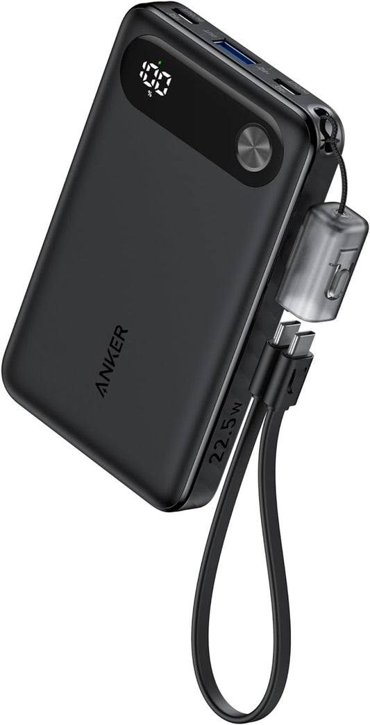 Batteria esterna Anker PowerCore, 10000mAh, 22,5W, QC + PD, 1 x USB-A - 2 x USB-C, Nero A1257G11 