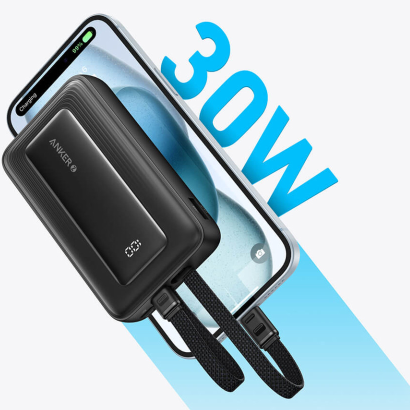 Batteria Esterna Anker PowerCore, 10000mAh, 30W, QC + PD, 1 x Lightning - 1 x USB-A - 2 x USB-C, Nera A1680G11