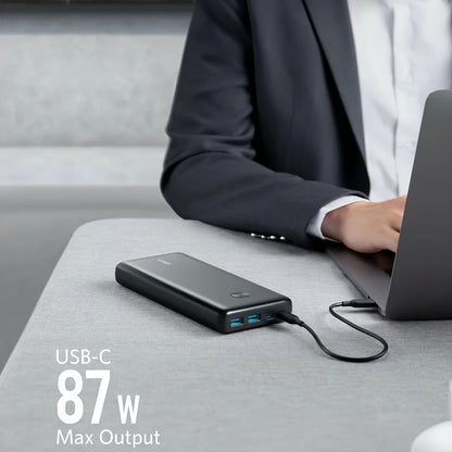 Batteria esterna Anker PowerCore III Elite, 25600mAh, 87W, QC + PD, 2 x USB-A - 2 x USB-C, nero A1291H11 