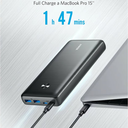 Batteria esterna Anker PowerCore III Elite, 25600mAh, 87W, QC + PD, 2 x USB-A - 2 x USB-C, nero A1291H11 