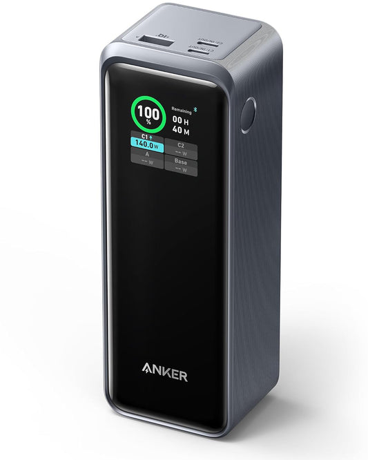 Anker Prime Batteria esterna, 27650mAh, 250W, QC + PD, 1 x USB-A - 2 x USB-C, Nero A1340011 A1340011