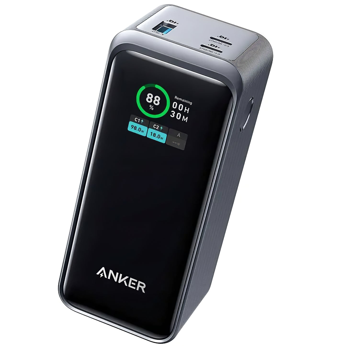 Batteria Esterna Anker Prime, 20000mAh, 200W, QC + PD, 1 x USB-A - 2 x USB-C, Nera, Resigillata A1336011
