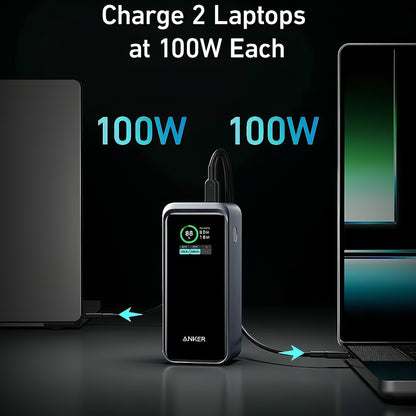 Batteria Esterna Anker Prime, 20000mAh, 200W, QC + PD, 1 x USB-A - 2 x USB-C, Nera, Resigillata A1336011