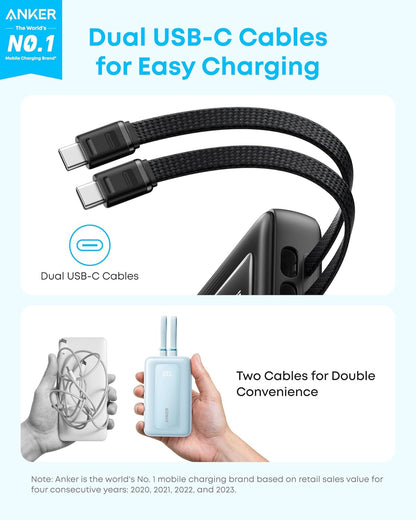Batteria Esterna Anker Zolo, 10000mAh, 35W, QC + PD, 1 x USB-A - 2 x USB-C, Nera A1680H12