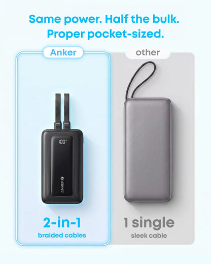 Power bank Anker Zolo, 20000 mAh, 45 W, QC + PD, 1 x USB-A - 3 x USB-C, Nero A110MH12
