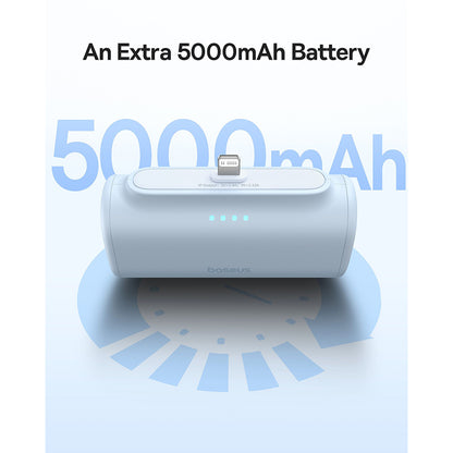 Batteria Esterna Baseus Compact, 5000mAh, 20W, PD, 1 x Lightning - 1 x USB-C, Blu P10068307313-00