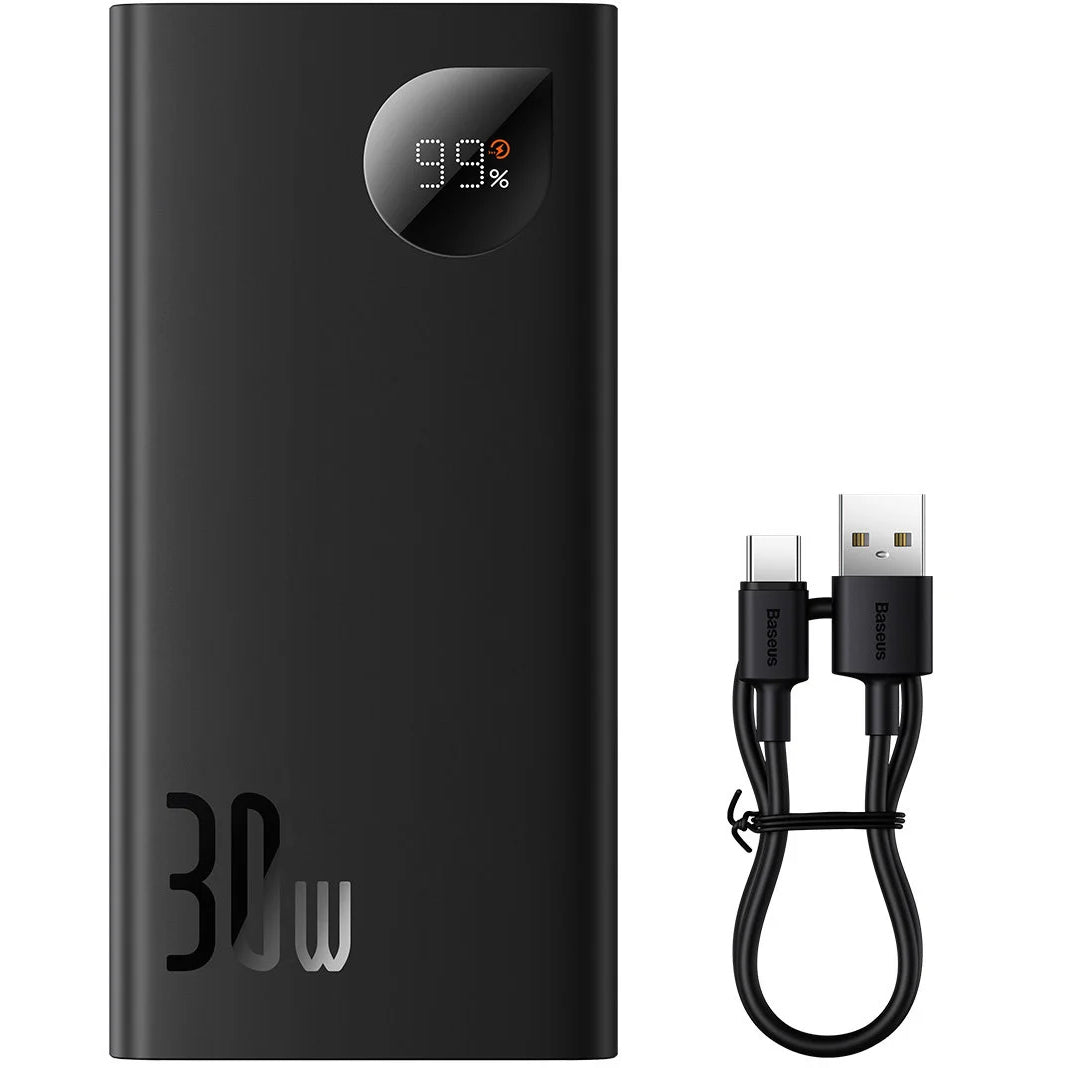 Batteria Esterna Baseus Adaman2, 10000mAh, 30W, QC + PD, 1 x USB-C - 2 x USB-A, Nera PPAD040101