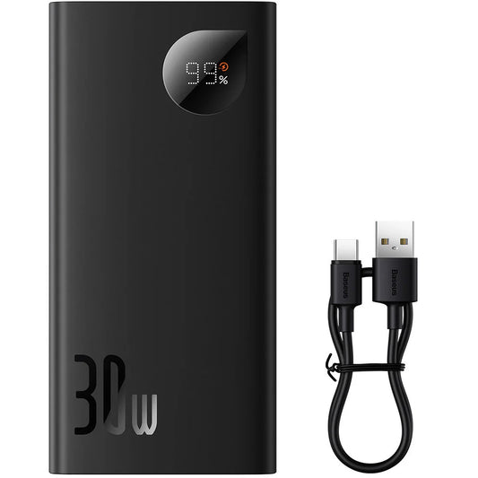 Batteria Esterna Baseus Adaman2, 10000mAh, 30W, QC + PD, 1 x USB-C - 2 x USB-A, Nera PPAD040101