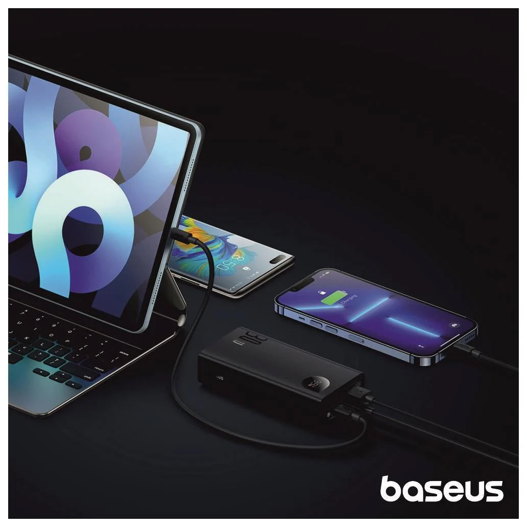 Batteria Esterna Baseus Adaman2, 10000mAh, 30W, QC + PD, 1 x USB-C - 2 x USB-A, Nera PPAD040101