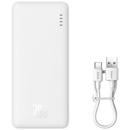 Batteria Esterna Baseus Airpow, 10000mAh, 20W, QC + PD, 1 x USB-A - 1 x USB-C, Bianca