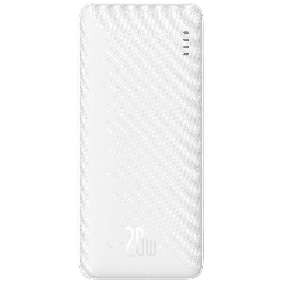 Batteria Esterna Baseus Airpow, 10000mAh, 20W, QC + PD, 1 x USB-A - 1 x USB-C, Bianca