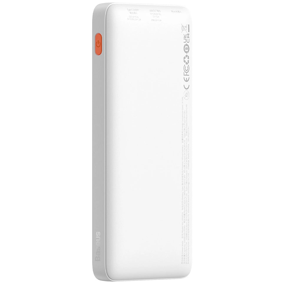 Batteria Esterna Baseus Airpow, 10000mAh, 20W, QC + PD, 1 x USB-A - 1 x USB-C, Bianca