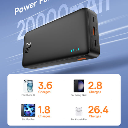 Batteria Esterna Baseus Airpow, 20000mAh, 20W, QC + PD, 1 x USB-A - 1 x USB-C, Nera P10022804113-00