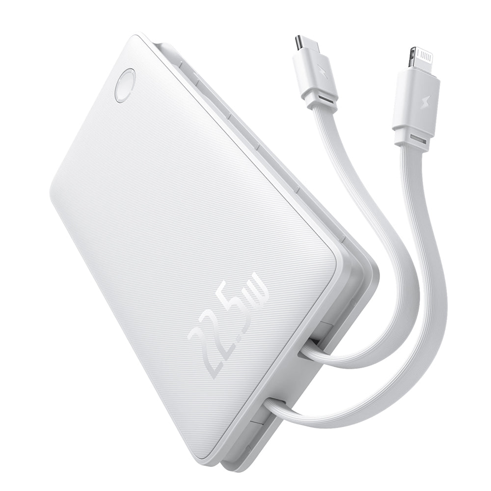 Batteria Esterna Baseus Airpow Lite, 10000mAh, 22.5W, QC + PD, 1 x Lightning - 1 x USB-A - 2 x USB-C, Bianca P10067501213-00
