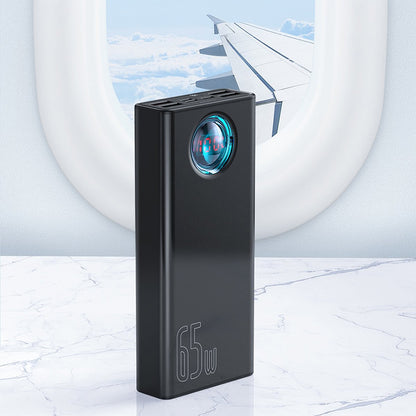 Batteria Esterna Baseus Amblight Digital Display, 30000mAh, 65W, QC + PD, 1 x USB-C - 4 x USB-A, Bianca PPLG000102