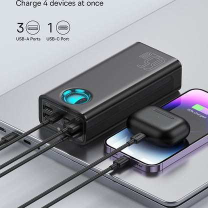 Batteria Esterna Baseus Amblight Display Digitale, 26800mAh, 65W, QC + PD, 1 x USB-C - 4 x USB-A, Nera P10022402113-00