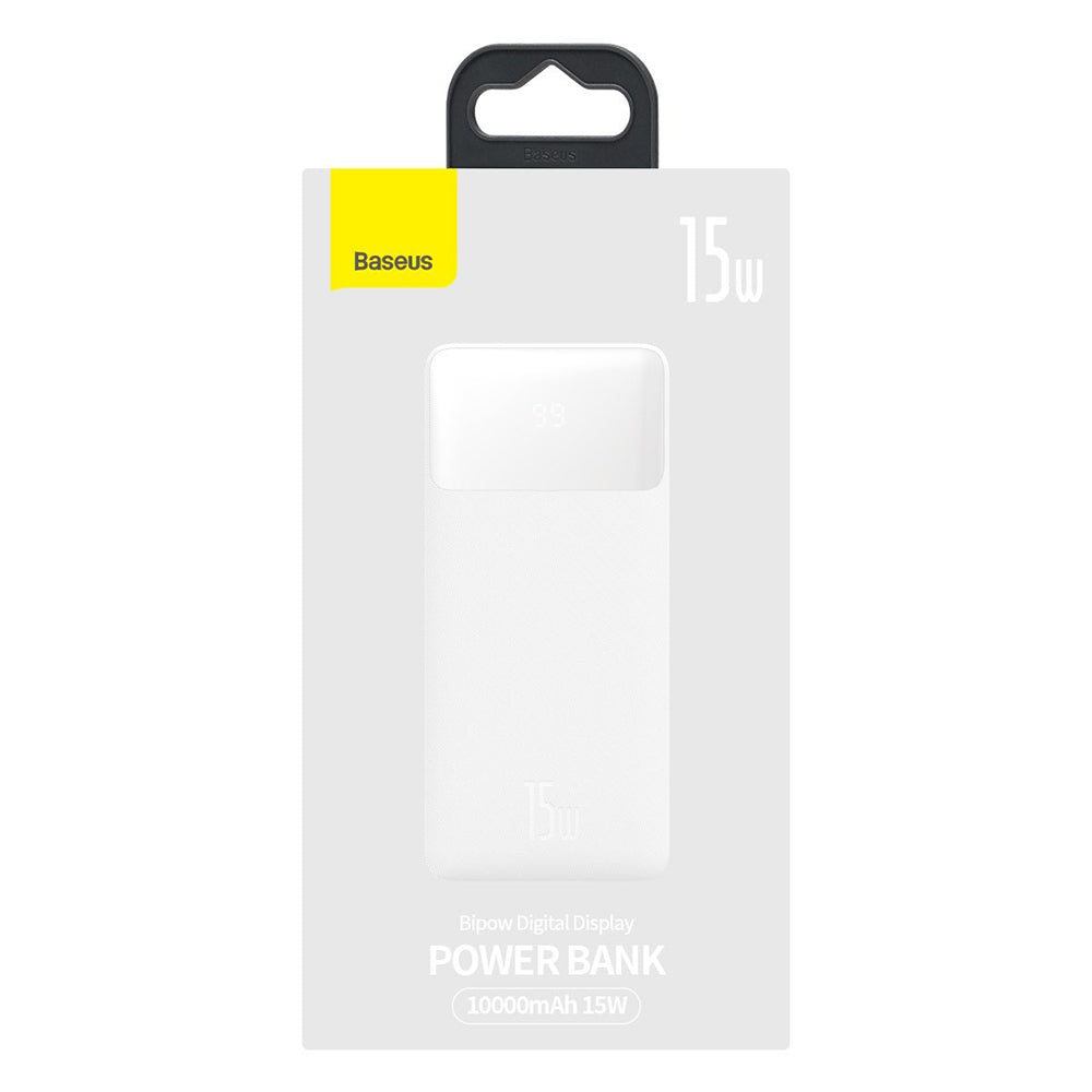 Batteria esterna Baseus Bipow, 10000mAh, 15W, 1 x USB-C - 2 x USB-A, bianco PPBD050002 