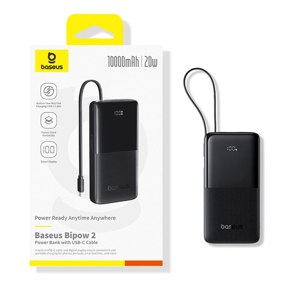 Batteria Esterna Baseus Bipow 2, 20000mAh, 20W, QC + PD, 1 x USB-A - 2 x USB-C, Nera P10077101113-01