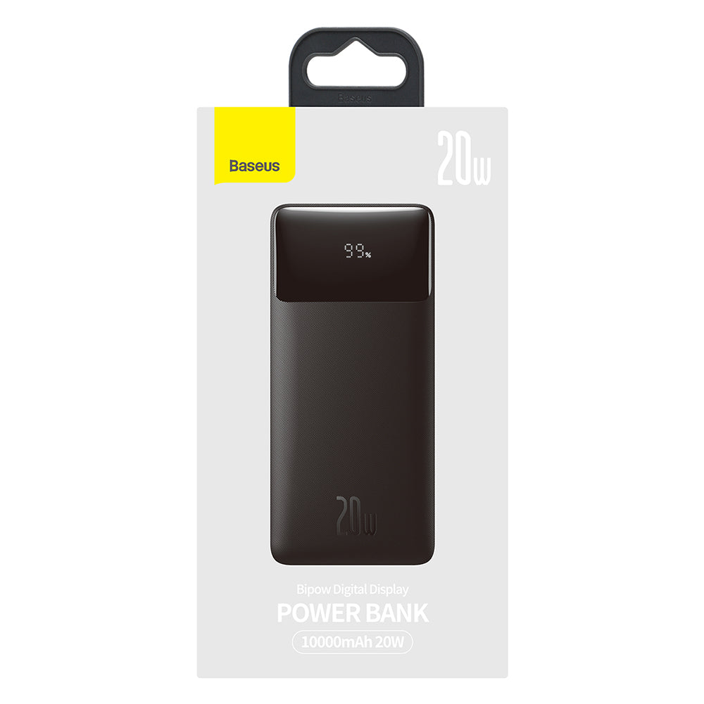 Batteria Esterna Baseus Bipow, 10000mAh, 20W, QC + PD, 1 x USB-C - 2 x USB-A, Nera PPBD050301
