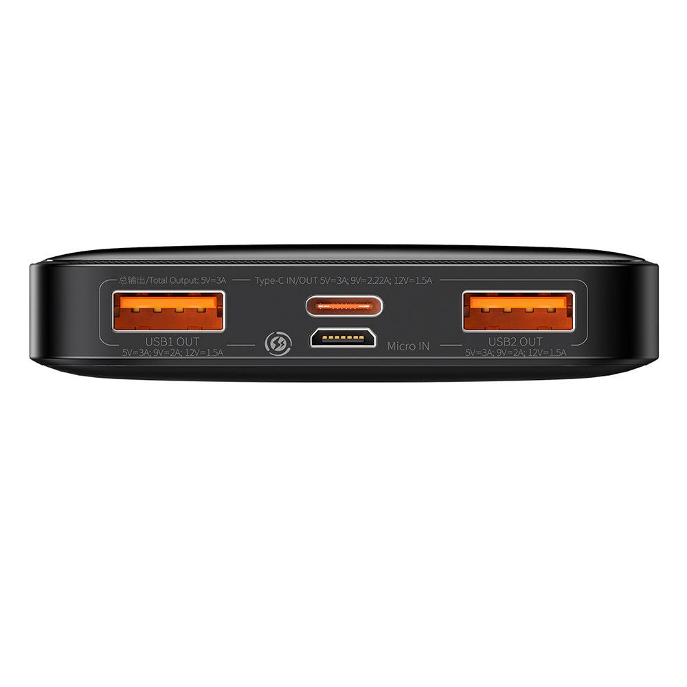 Batteria Esterna Baseus Bipow, 10000mAh, 20W, QC + PD, 1 x USB-C - 2 x USB-A, Nera PPBD050301