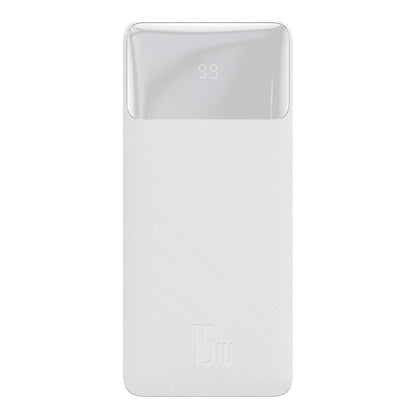 Batteria esterna Baseus Bipow, 10000mAh, 15W, 1 x USB-C - 2 x USB-A, bianco PPBD050002 