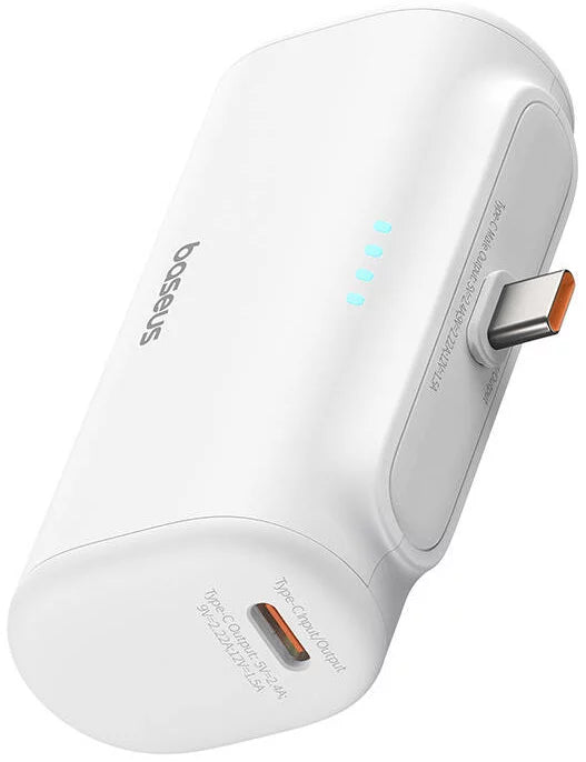 Batteria Esterna Baseus Compact, 5000mAh, 20W, PD, 2 x USB-C, Bianca P10068306213-00