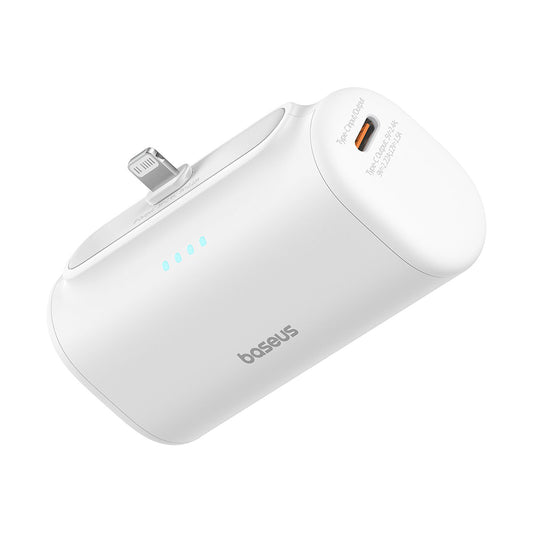 Baseus Compact External Battery, 5000mAh, 20W, PD, 1 x Lightning - 1 x USB-C, White P10068307213-00