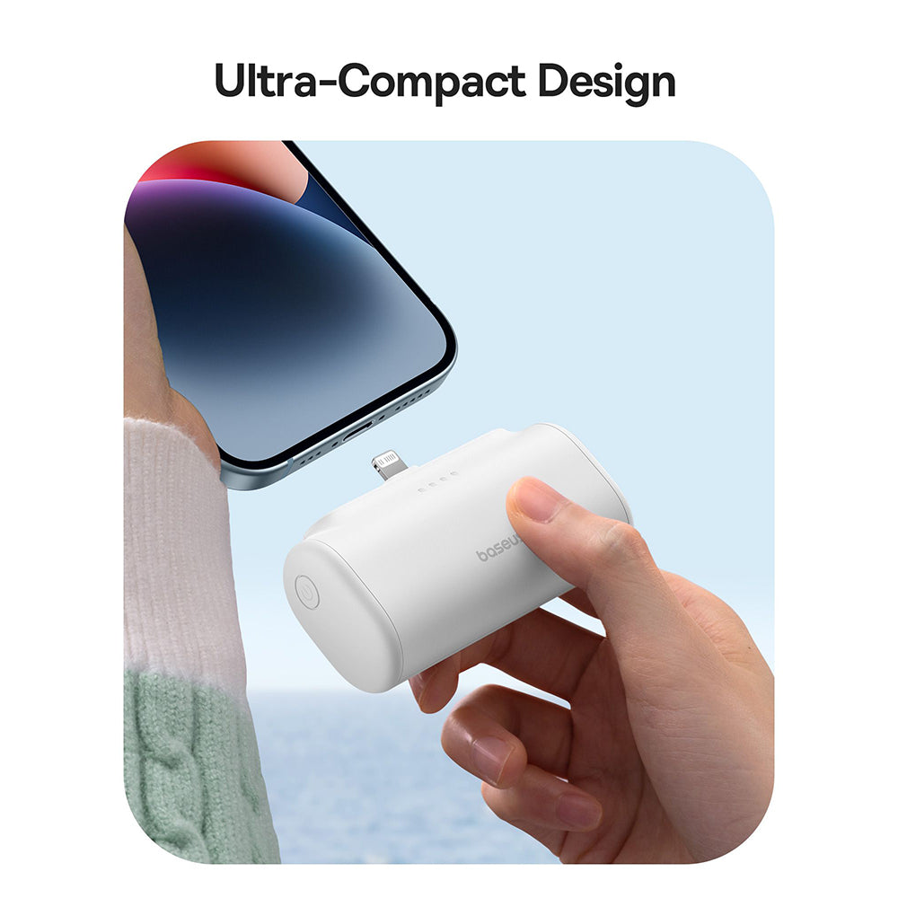 Batteria Esterna Baseus Compact, 5000mAh, 20W, PD, 1 x Lightning - 1 x USB-C, Bianca P10068307213-00