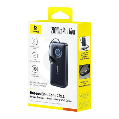 Baseus EnerCore CR11 External Battery, 20000mAh, 67W, PD, 2 x USB-C, Black E0027H00