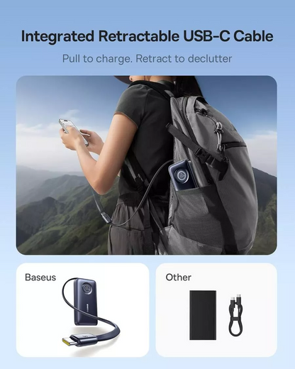 Batteria Esterna Baseus EnerCore CR11, 10000mAh, 45W, PD, 2 x USB-C, Nera E0027G01