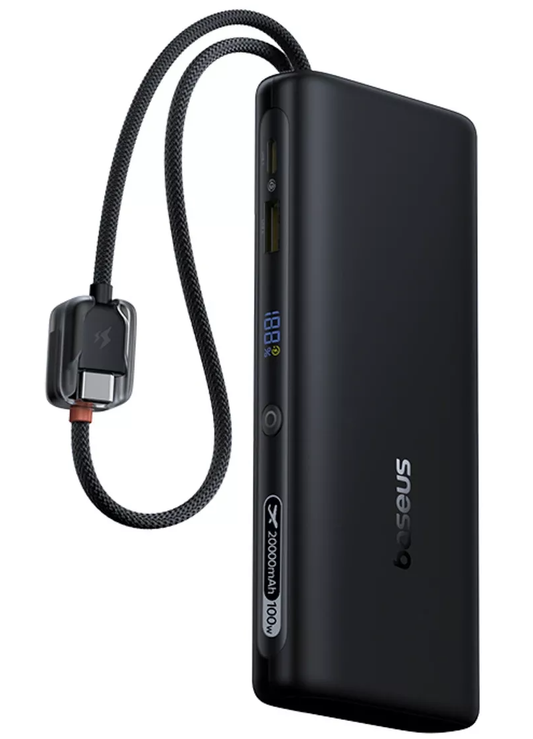 Batteria Esterna Baseus EnerFill FC41, 20000mAh, 100W, QC + PD, 1 x USB-A - 3 x USB-C, Nera E0028N03