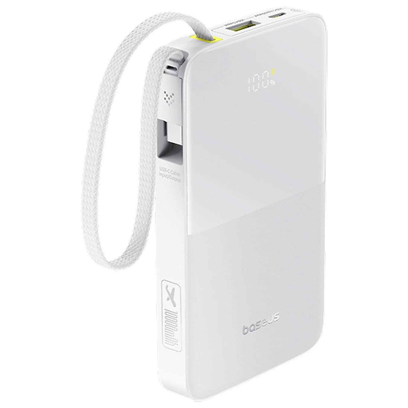 Batteria Esterna Baseus EnerFill Bipow2 Pro, 10000mAh, 22.5W, QC + PD, 1 x USB-A - 2 x USB-C, Bianca E0027601