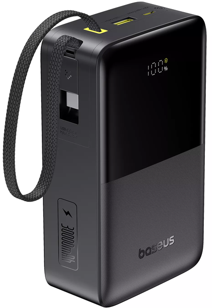 Batteria Esterna Baseus EnerFill Bipow2 Pro, 30000mAh, 22.5W, QC + PD, 1 x USB-A - 2 x USB-C, Nera E0028100