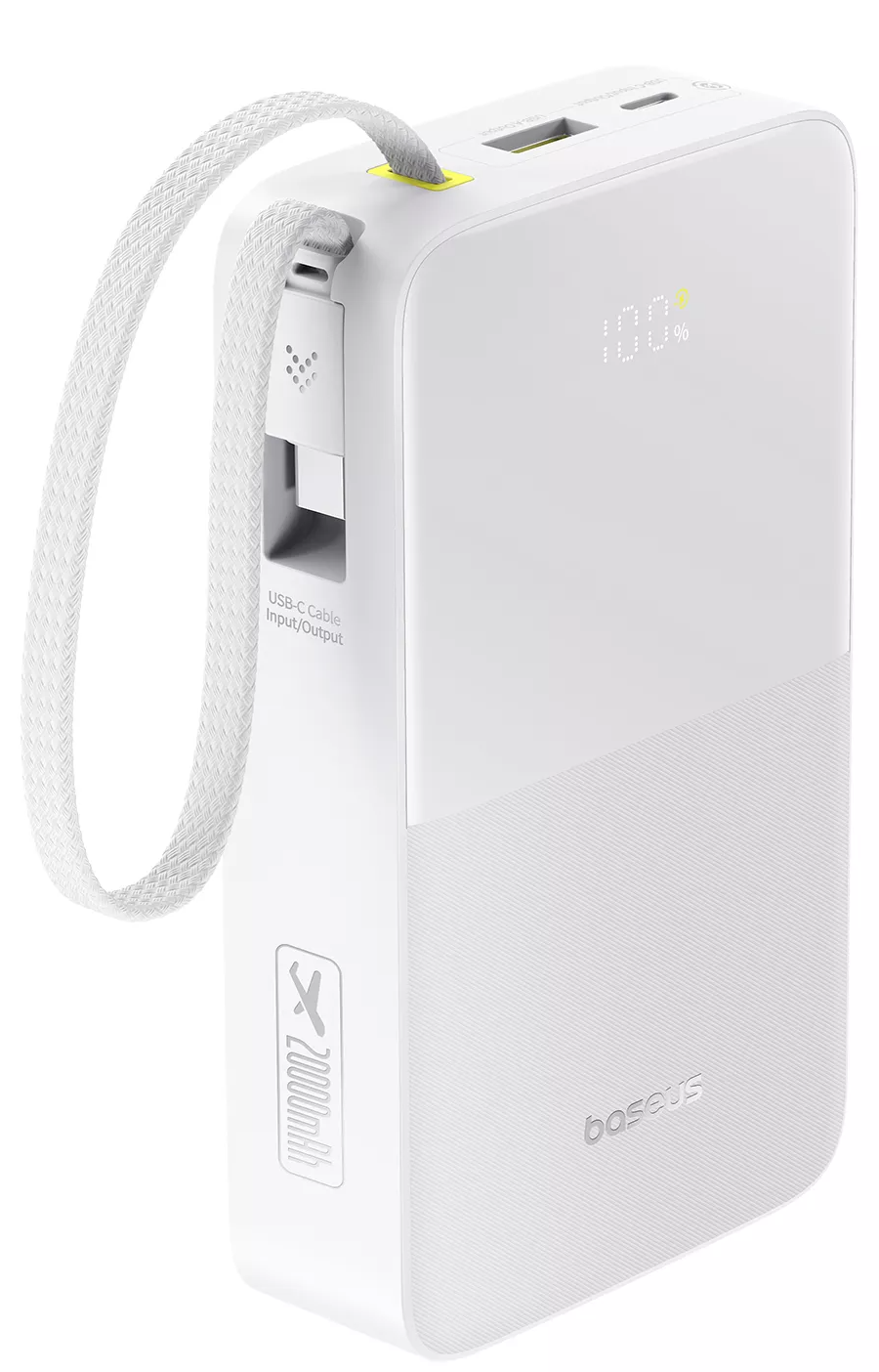 Batteria Esterna Baseus EnerFill Bipow2 Pro, 20000mAh, 22.5W, QC + PD, 1 x USB-A - 2 x USB-C, Bianca E0027700