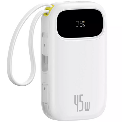 Batteria Esterna Baseus EnerFill FC31, 20000mAh, 45W, QC + PD, 1 x Lightning - 1 x USB-A - 2 x USB-C, Bianca P10082105213-00