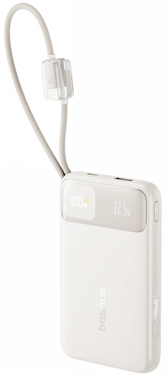 Batteria Esterna Baseus EnerFill FC11, 10000mAh, 22.5W, QC + PD, 1 x Lightning - 1 x USB-A - 2 x USB-C, Beige E0027R05
