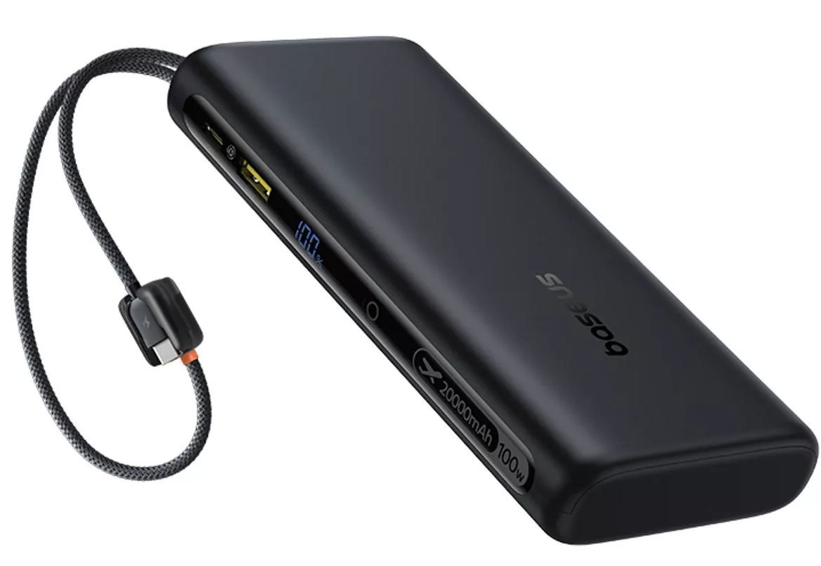 Batteria Esterna Baseus EnerFill FC41, 20000mAh, 100W, QC + PD, 1 x USB-A - 3 x USB-C, Nera E0028N03