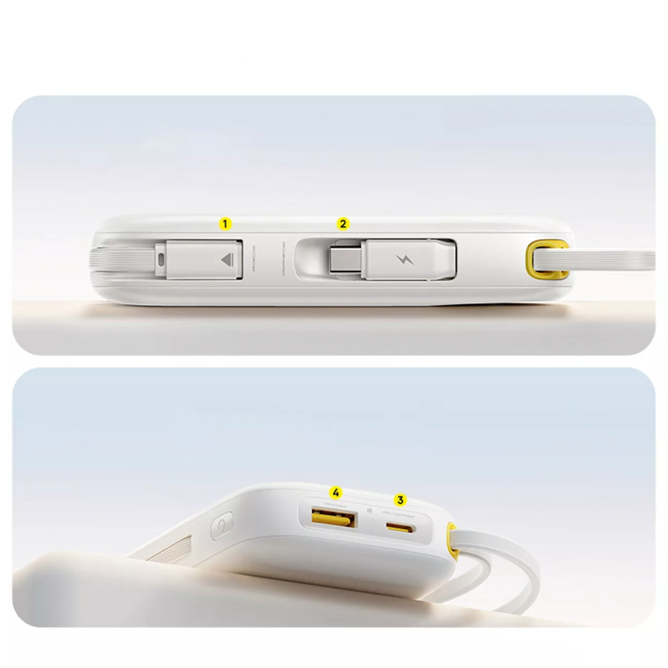 Batteria Esterna Baseus EnerFill FC31, 20000mAh, 45W, QC + PD, 1 x Lightning - 1 x USB-A - 2 x USB-C, Bianca P10082105213-00