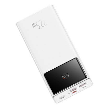 Batteria Esterna Baseus EnerFill FP41, 30000mAh, 22.5W, QC + PD, 1 x USB-C - 2 x USB-A, Bianca