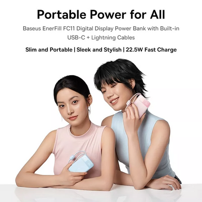 Batteria Esterna Baseus EnerFill FC11, 10000mAh, 22.5W, QC + PD, 1 x Lightning - 1 x USB-A - 2 x USB-C, Nera E0027R04