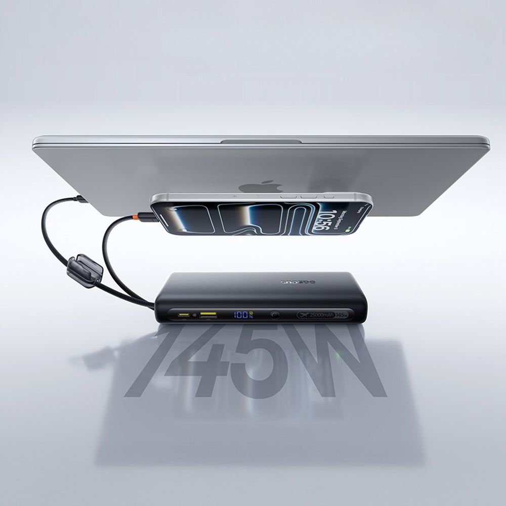Batteria Esterna Baseus EnerFill FC41, 25000mAh, 145W, QC + PD, 1 x USB-A - 3 x USB-C, Nera E0028H03