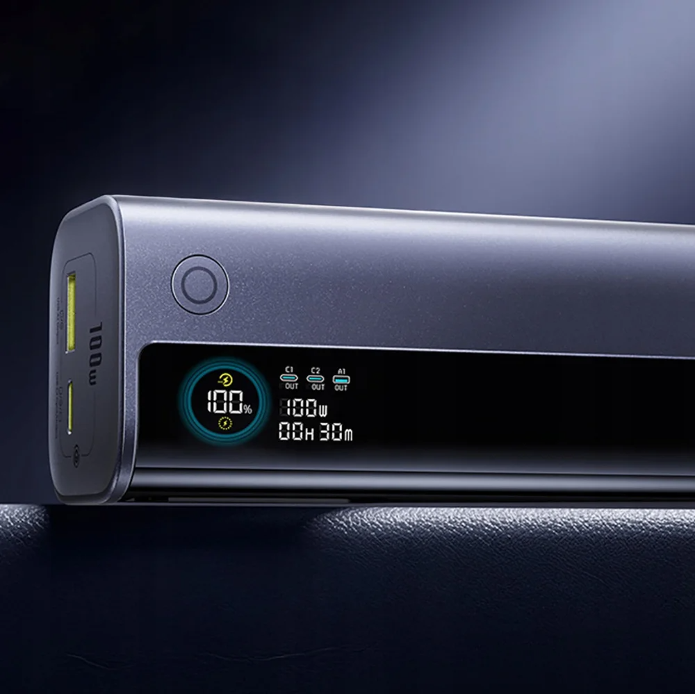 Batteria Esterna Baseus EnerGeek GR11, 10000mAh, 100W, QC + PD, 1 x USB-A - 2 x USB-C, Grigio E0027A01