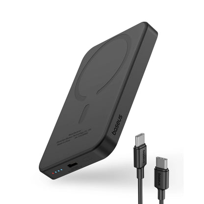 Baseus Magnetic Mini Batteria esterna senza fili, 5000mAh, 20W, PD + FQI, 1 x QI - 1 x USB-C, nero P10022107113113-00