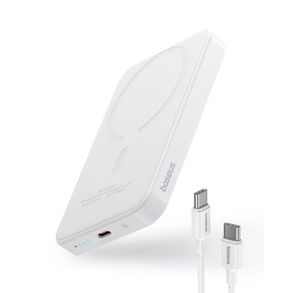 Baseus Magnetic Mini Batteria magnetica esterna senza fili, 5000mAh, 20W, PD + FQI, 1 x QI - 1 x USB-C, bianco P1002210722223-00 