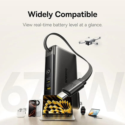 Batteria Esterna Baseus Nomos NT11 Omni US, 10000mAh, 67W, QC + PD, 1 x USB-A - 2 x USB-C, Nera P10078807123-00