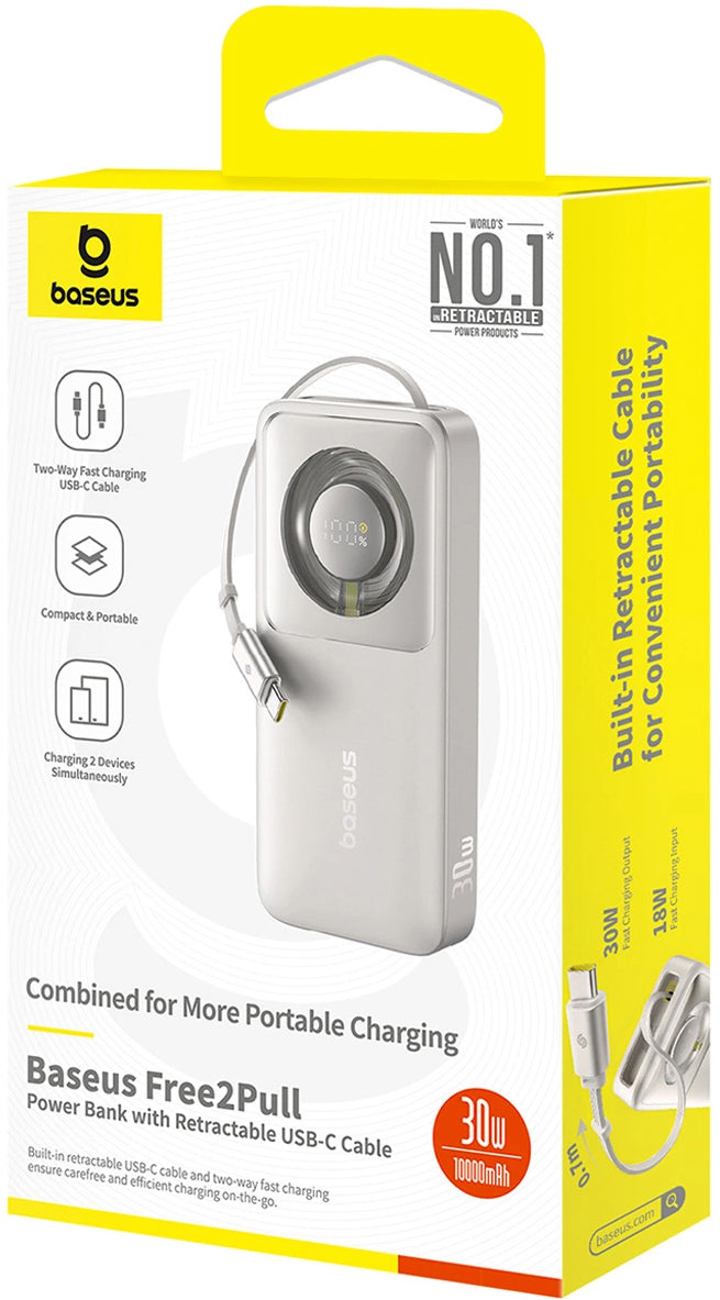 Batteria Esterna Baseus OS Free2Pull, 10000mAh, 30W, PD, 2 x USB-C, Grigio P10073701843-00