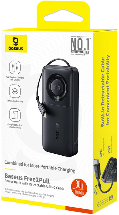 Batteria Esterna Baseus OS Free2Pull, 10000mAh, 30W, PD, 2 x USB-C, Nera P10073701123-00