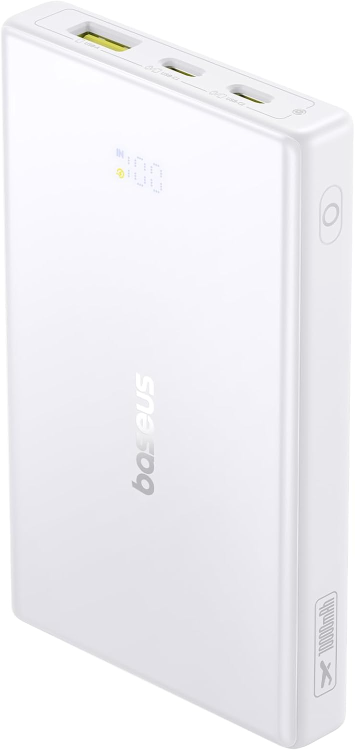 Batteria Esterna Baseus PicoGo, 10000mAh, 20W, QC + PD, 1 x USB-A - 2 x USB-C, Bianca P10076801213-00