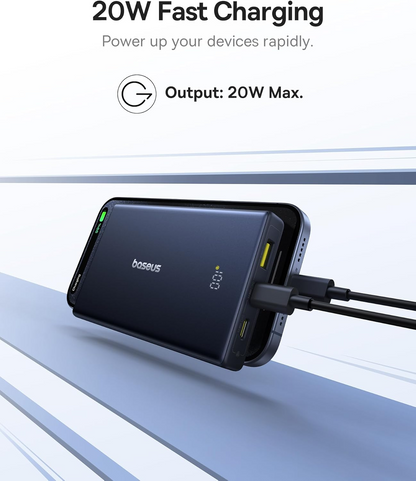 Batteria Esterna Baseus PicoGo, 10000mAh, 20W, QC + PD, 1 x USB-A - 2 x USB-C, Bianca P10076801213-00