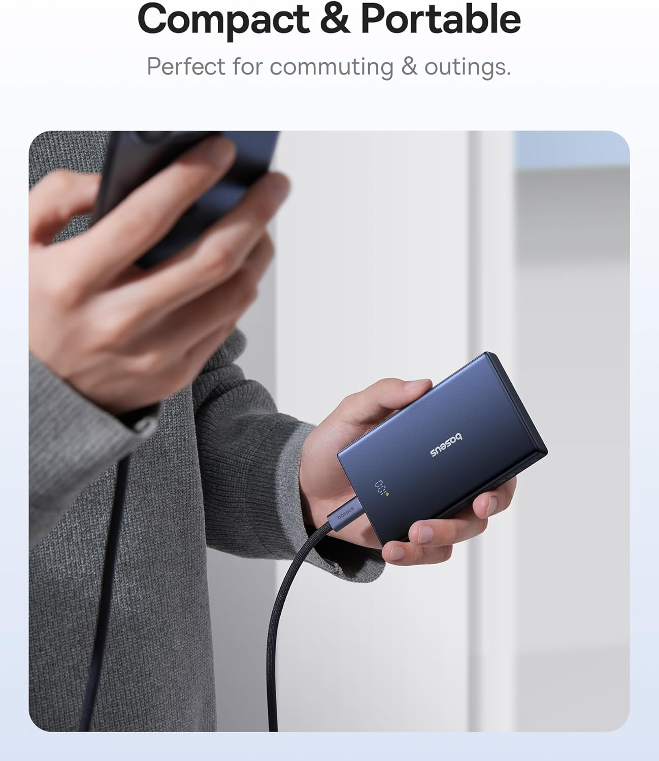 Batteria Esterna Baseus PicoGo, 10000mAh, 20W, QC + PD, 1 x USB-A - 2 x USB-C, Bianca P10076801213-00